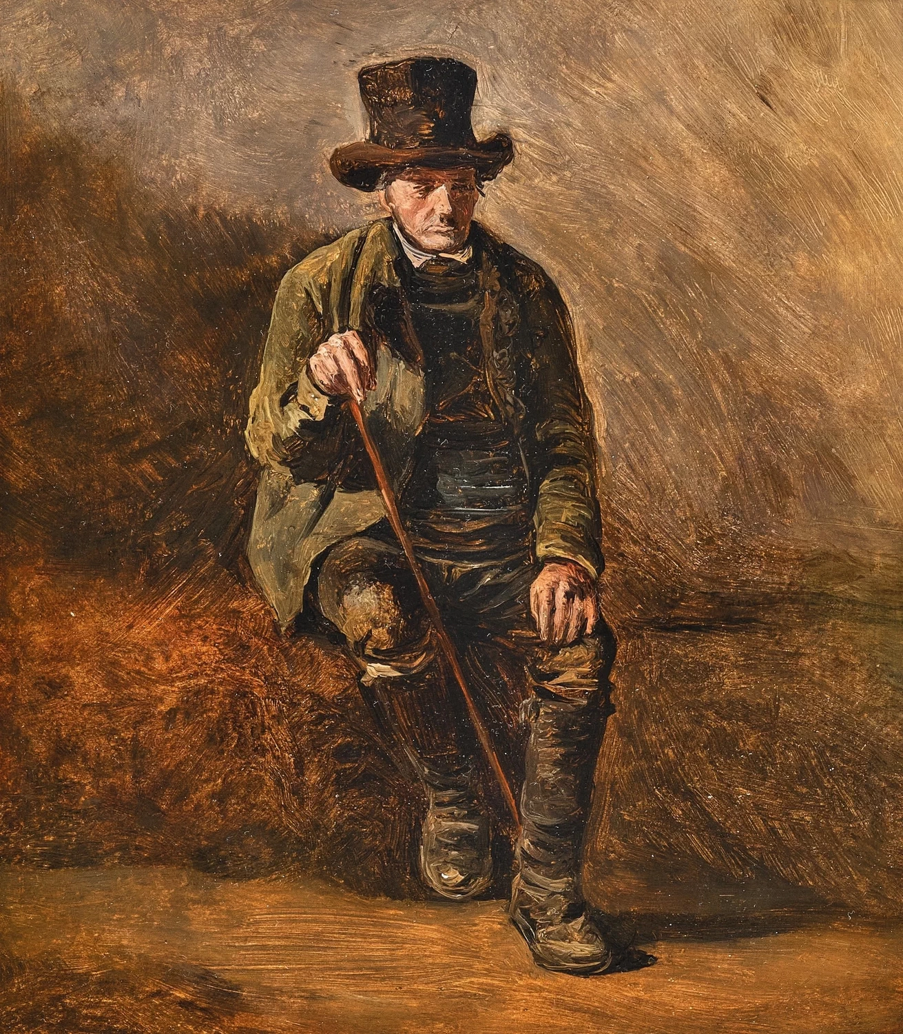 Contadino seduto